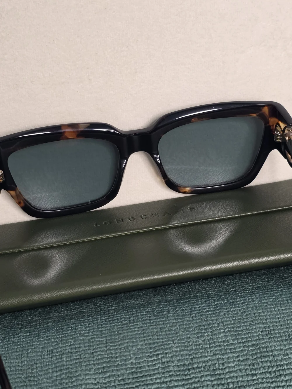 New Longchamp Tortoiseshell Square Sunglasses with Dark Lenses LO735S 230